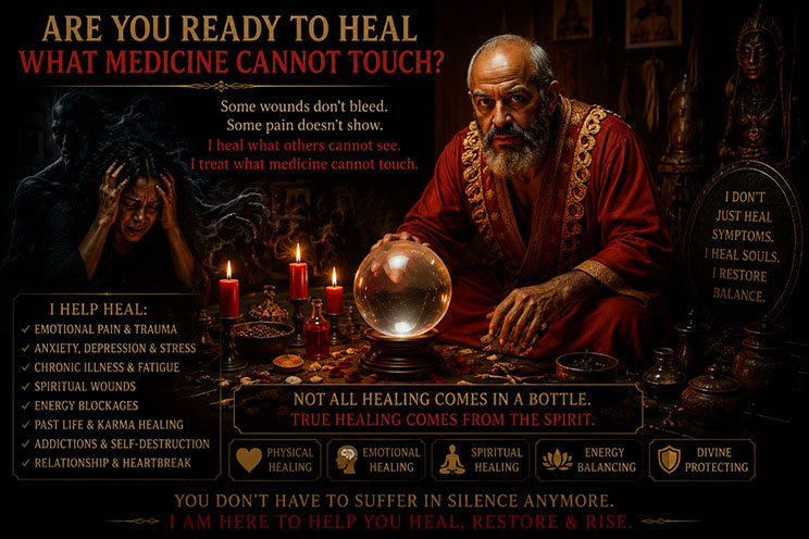 Healing altar with white candles, healing herbs, and a glass of water for ancestor offerings